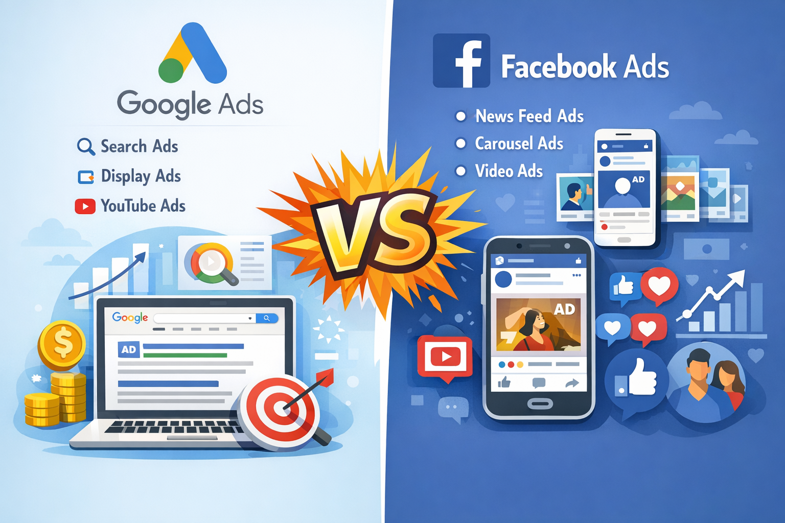 Google Ads vs Facebook Ads: Chọn kênh nào?